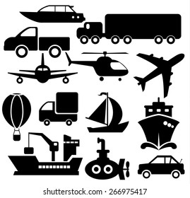 Vector illustration of simple  vehicle and transport 