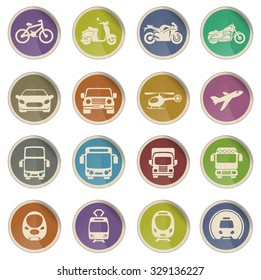 Vector illustration of simple vehicle and transport related icons for your design or application.