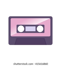 Vector illustration of simple vintage audio cassette icon