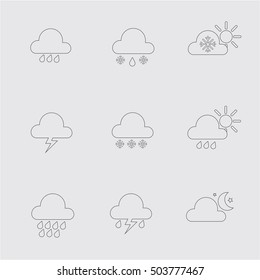 Vector illustration of simple weather icons set