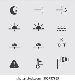 Vector illustration of simple weather icons set