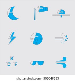 Vector illustration of simple weather icons set