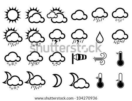 Vector illustration of simple weather icons