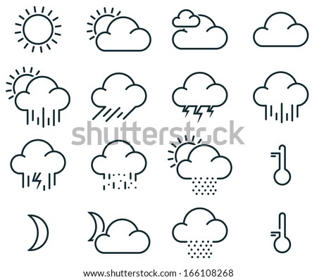Vector illustration of simple weather icons