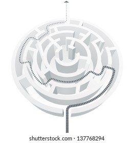 Vector illustration of a simple white maze