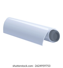 Vector illustration of a simple white rolled paper scroll, isolated on a white background