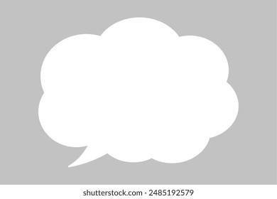 Vector illustration of simple white speech bubble