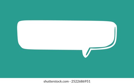 Vector illustration of simple white speech bubble. Speech balloon, frame, frame, stylish.