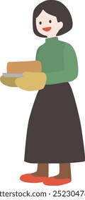 Ilustración vectorial de mujer sencilla