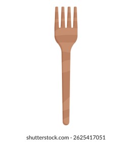 Vector illustration of a simple wooden fork with a clean and modern design