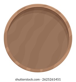 Vector illustration of a simple wooden round plate isolated on a white background