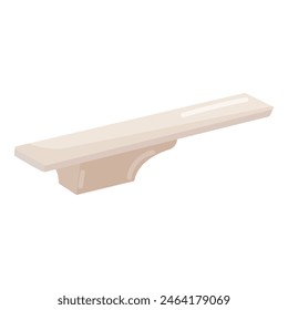 Vector illustration of a simple wooden shelf, isolated on a white backdrop, suitable for interior design themes