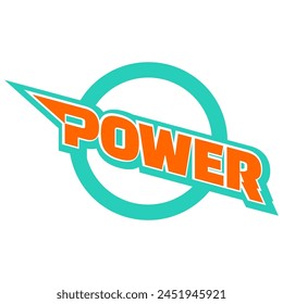Ilustración vectorial de una palabra simple marca estilo techno que dice ser poder