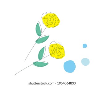 Vector illustration of a simple yellow flower.