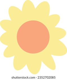 Ilustración vectorial de una flor amarilla simple.