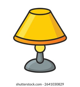 Vector Illustration of a Simple, Yellow Table Lamp.