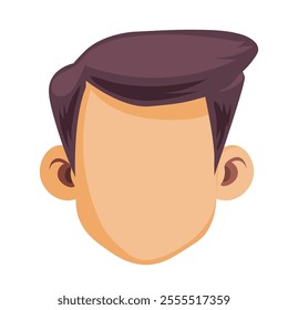 vector illustration of a simplified cartoon-style male face 