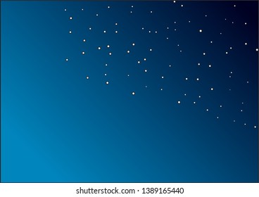 Vector illustration of simply night starry sky.  Gradient dark blue background. Header or footer banner template with copy space.