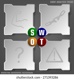 Vector illustration of simply SWOT analysis background theme
