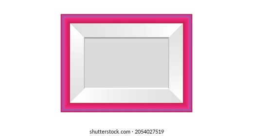 Vector illustration simulating a frame, frame with pink borders isolated on a white background. 3D illustration.