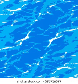 Vector Illustration Of A Simulating Sea Surface Texture With Wave And Foam