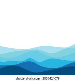 Vector illustration simulating waves in the blue sea.