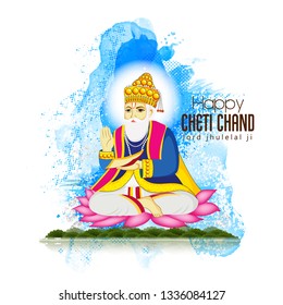 vector illustration, For Sindhi Hindus, Jhulelal is a name that refers to the Ishta Dev,  cheti chand ,jhulelal jayanti