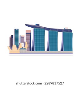 vector illustration Singapore city buildings