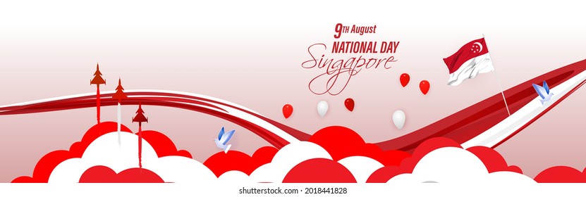 vector illustration for Singapore independence day, background concept for national day, flyer greeting offer banner , vector illustration 