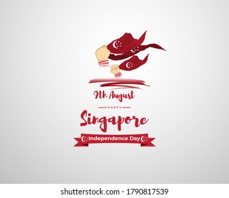 vector illustration for Singapore independence day,background concept for national day, flyer greeting offer banner , vector illustration 