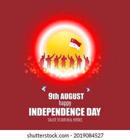 vector illustration for Singapore national day-9th august
