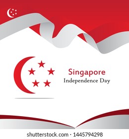 vector illustration Singapore's independence day. city-state Singapore National Day. celebration republic
