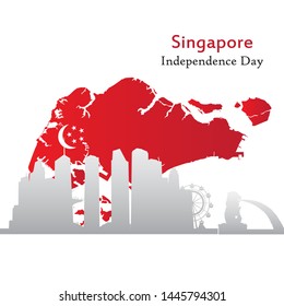 vector illustration Singapore's independence day. city-state Singapore National Day. celebration republic