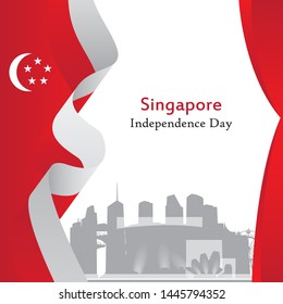 vector illustration Singapore's independence day. city-state Singapore National Day. celebration republic
