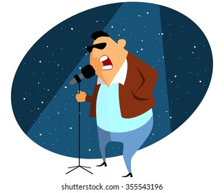Vector illustration of a singer in concert