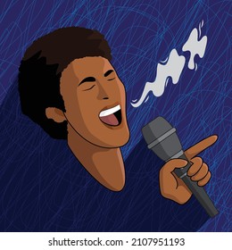 Vector illustration, Singer Man, Mike