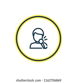 Vector illustration of singing man icon line. Beautiful celebrate element also can be used as concert icon element.