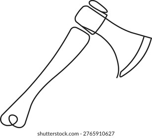 Vector illustration of a single axe with a handle and blade