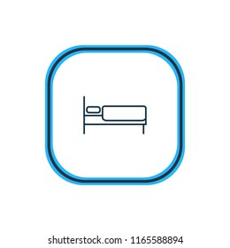 Vector illustration of single bed icon line. Beautiful tourism element also can be used as mattress icon element.