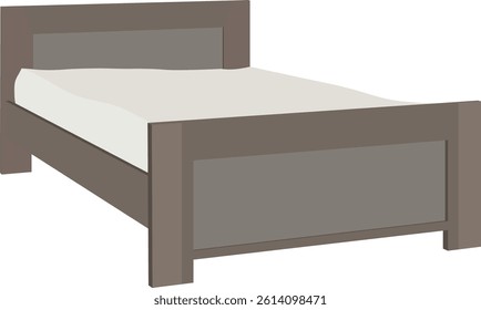 
Vector illustration of a single bed isolated on white background.Motel bed cartoon icon