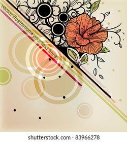 vector illustration of a single blooming flower on an abstract background. eps10