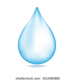 vector illustration of a single blue shiny liquid soap or oil drop