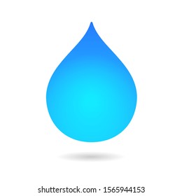Vector illustration of a single blue shiny water drop