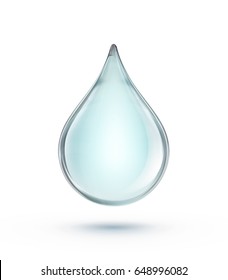 Vector Illustration Of A Single Blue Shiny Water Drop