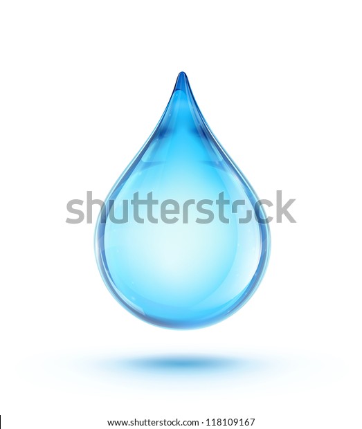 単一の青い光沢のある水滴のベクターイラスト のベクター画像素材 ロイヤリティフリー