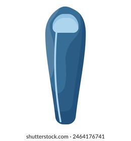 Vector illustration of a single blue sleeping bag, isolated on a white background