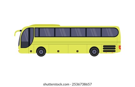 Vektorgrafik eines einzelnen Busses im Cartoon-Flat-Style. Moderne öffentliche Verkehrsmittel einzeln auf weißem Hintergrund. Symbol und Symbol für digitale Ressourcen, Infografik