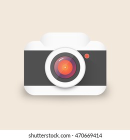 Vector illustration of a single camera that can be used as icon.