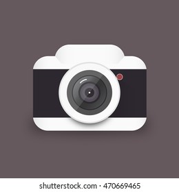 Vector illustration of a single camera that can be used as icon.