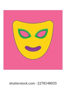 vector illustration of single carnival mask